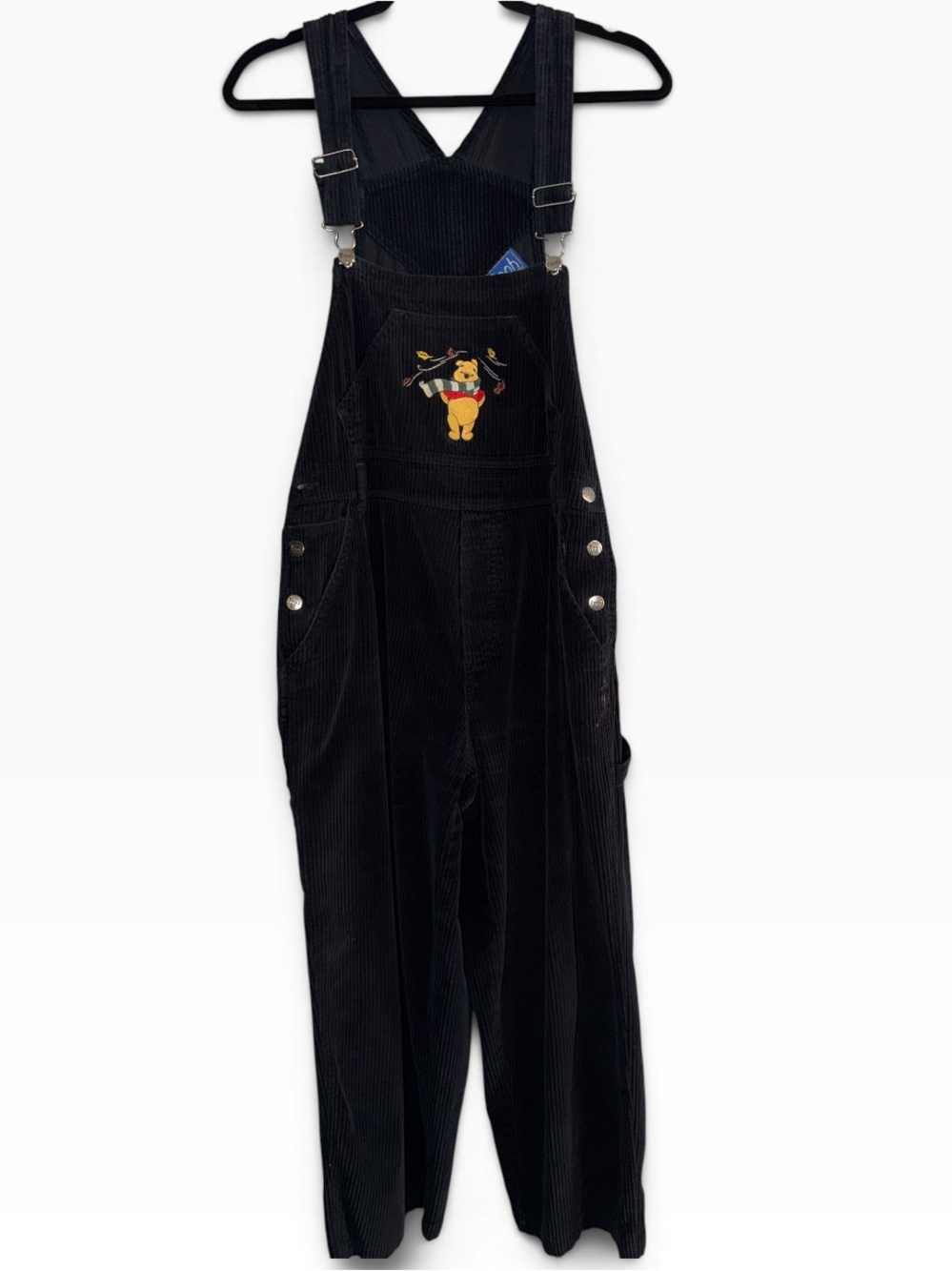Vintage Disney Winnie The Pooh Navy Blue Corduroy Overalls Adult Large
